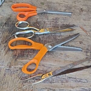 Assorted Orange-Handled& Stainless Steel Scissors Set of 4